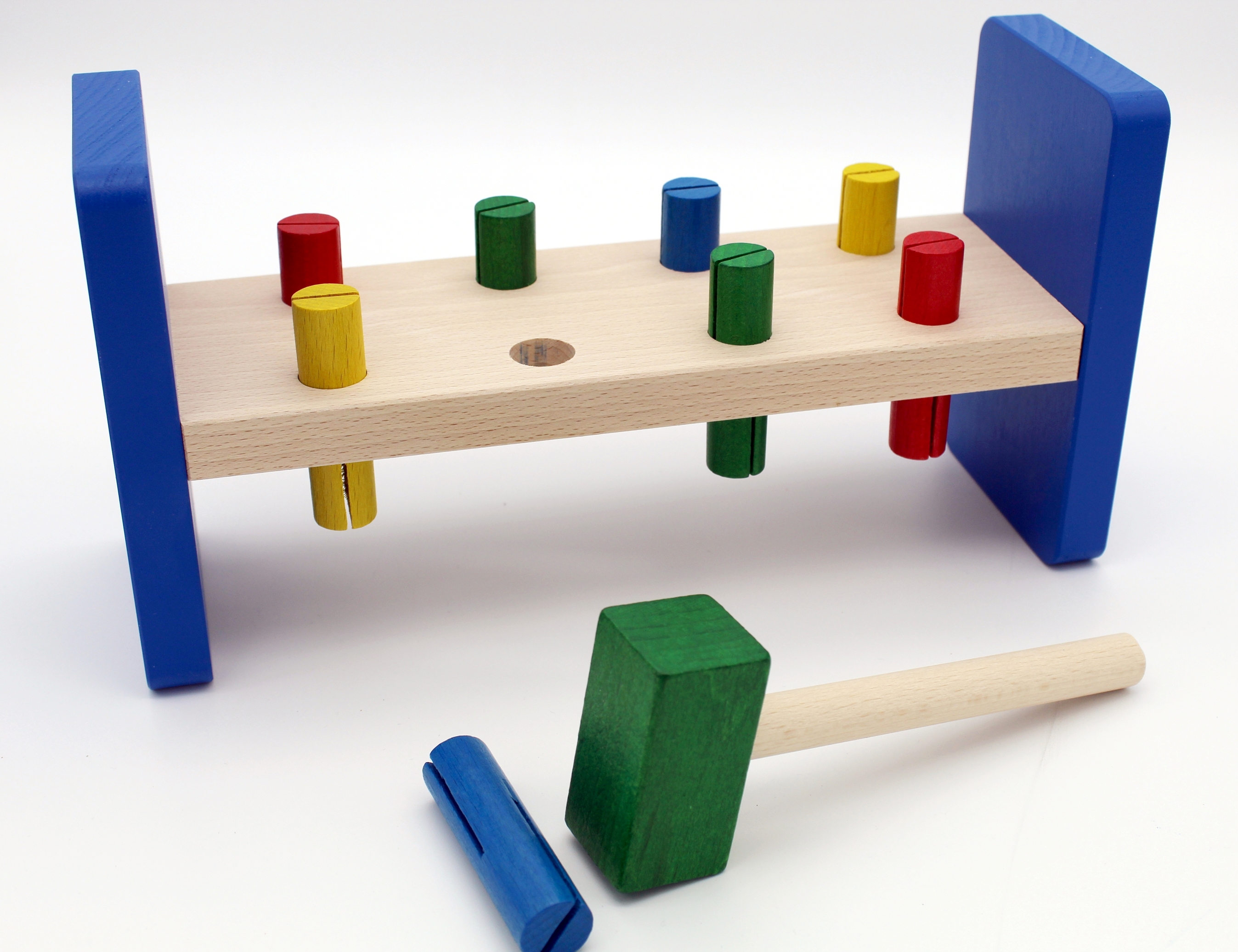 YJYQ Klopfbank Holz Hammerspiel für Kinder ab 2 Jahre Ziehen Entlang Bus Spielzeug Hämmerchenspiel Holzspielzeug für Mädchen Junge